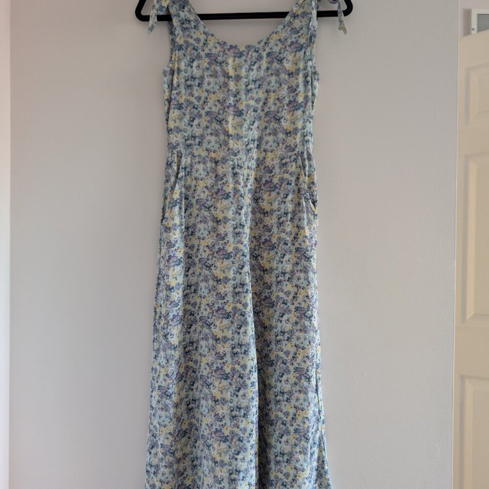 Wide leg floral romper